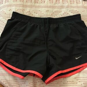 nike black and neon pink shorts